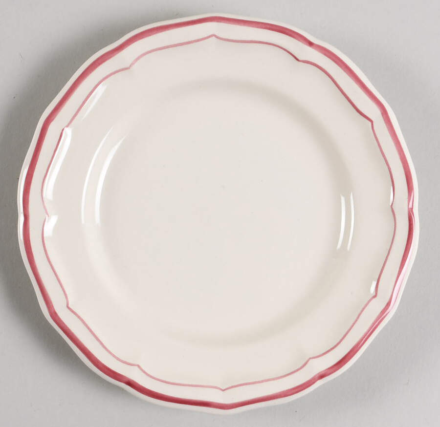 Filets Pivoine (Peony Pink) Bread & Butter Plate by Faiencerie De Gien-1