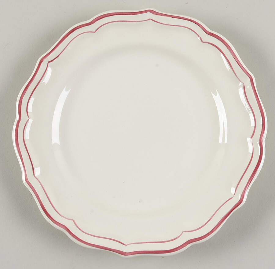 Filets Pivoine (Peony Pink) Salad/Dessert Plate by Faiencerie De Gien-1