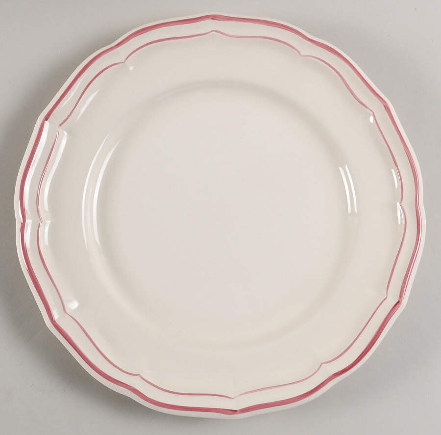 Filets Pivoine (Peony Pink) Dinner Plate by Faiencerie De Gien-1