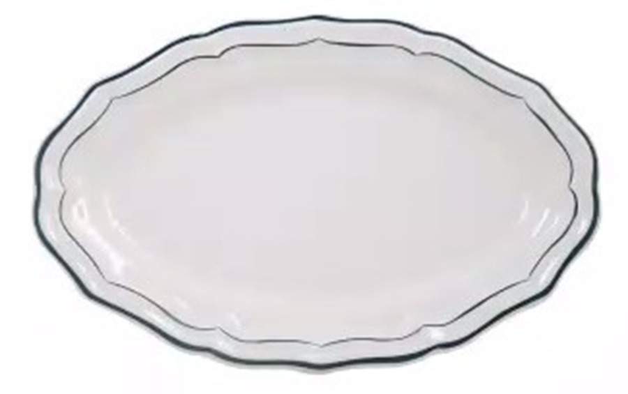 Filets Acapulco (Ocean Blue) 16" Oval Serving Platter by Faiencerie De Gien-1