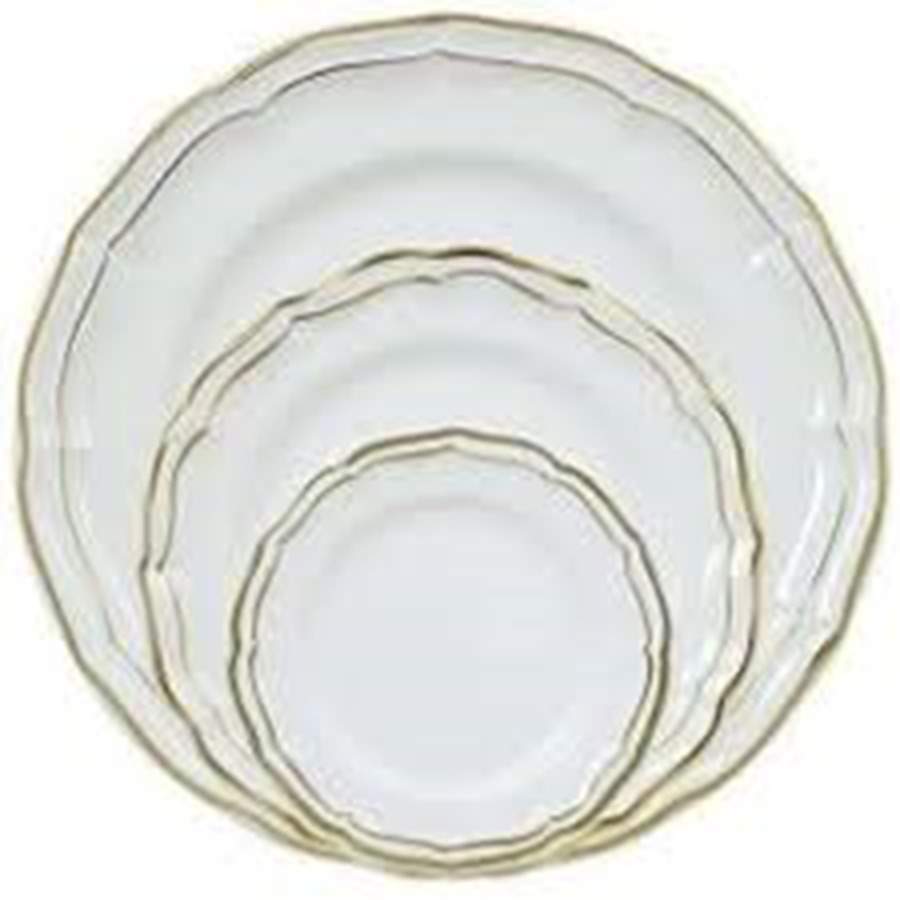 Filets Or (Gold) Dinner Plate by Faiencerie De Gien-1