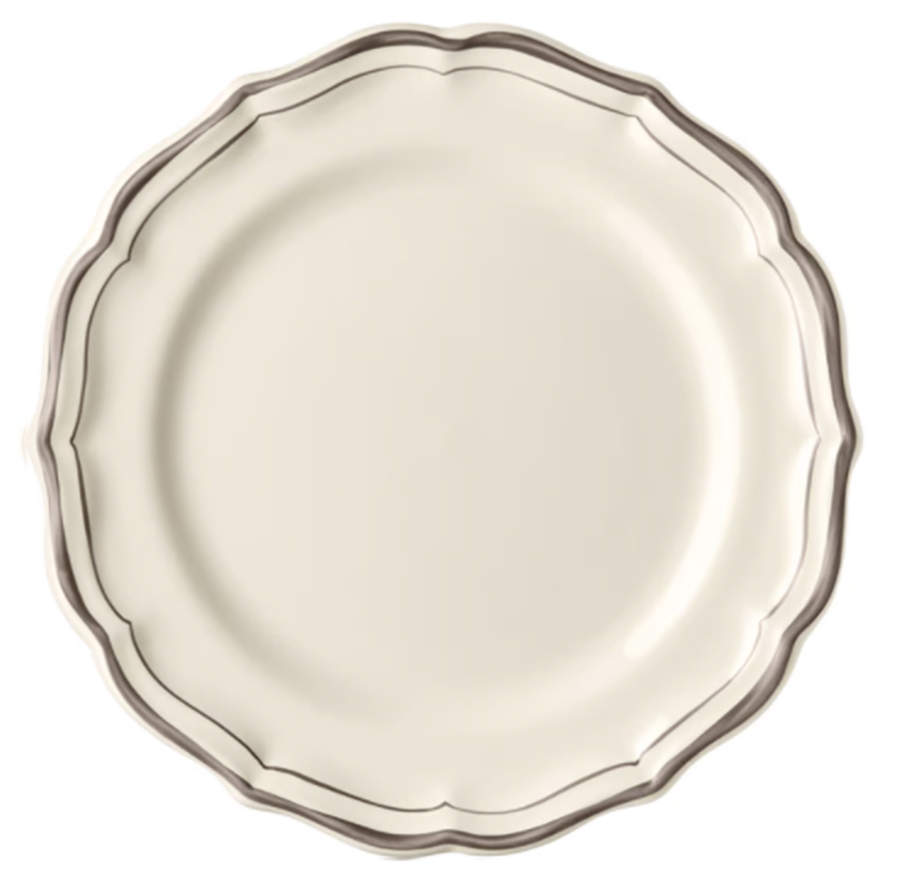 Filets Taupe (Light Brown) Salad/Dessert Plate by Faiencerie De Gien-1