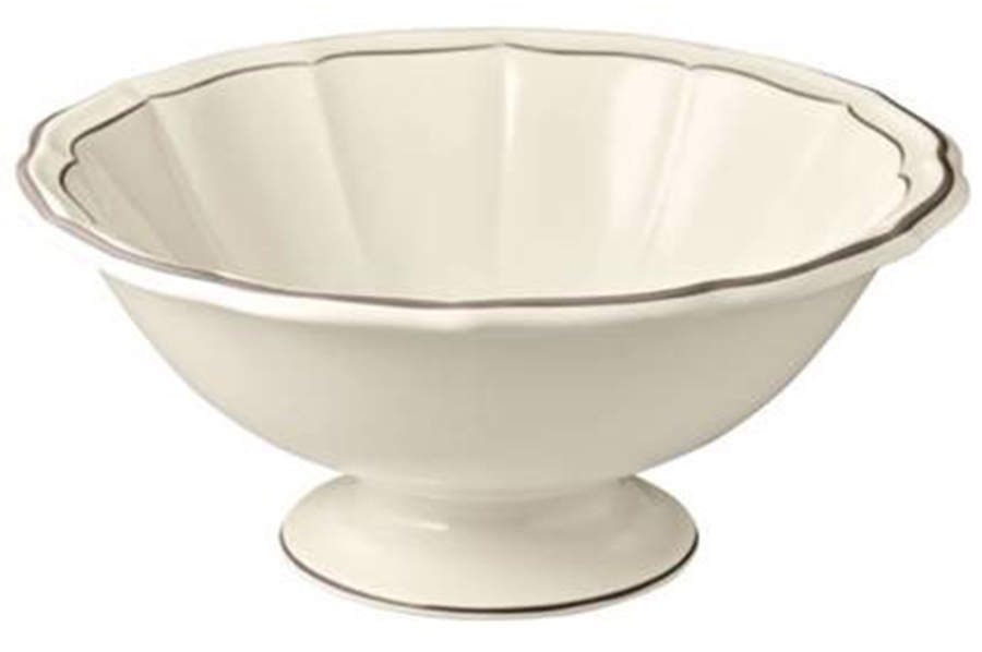 Filets Taupe (Light Brown) 11" Round Vegetable Bowl by Faiencerie De Gien-1