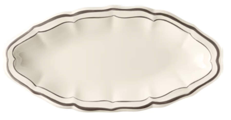 Filets Taupe (Light Brown) Pickle Dish by Faiencerie De Gien-1