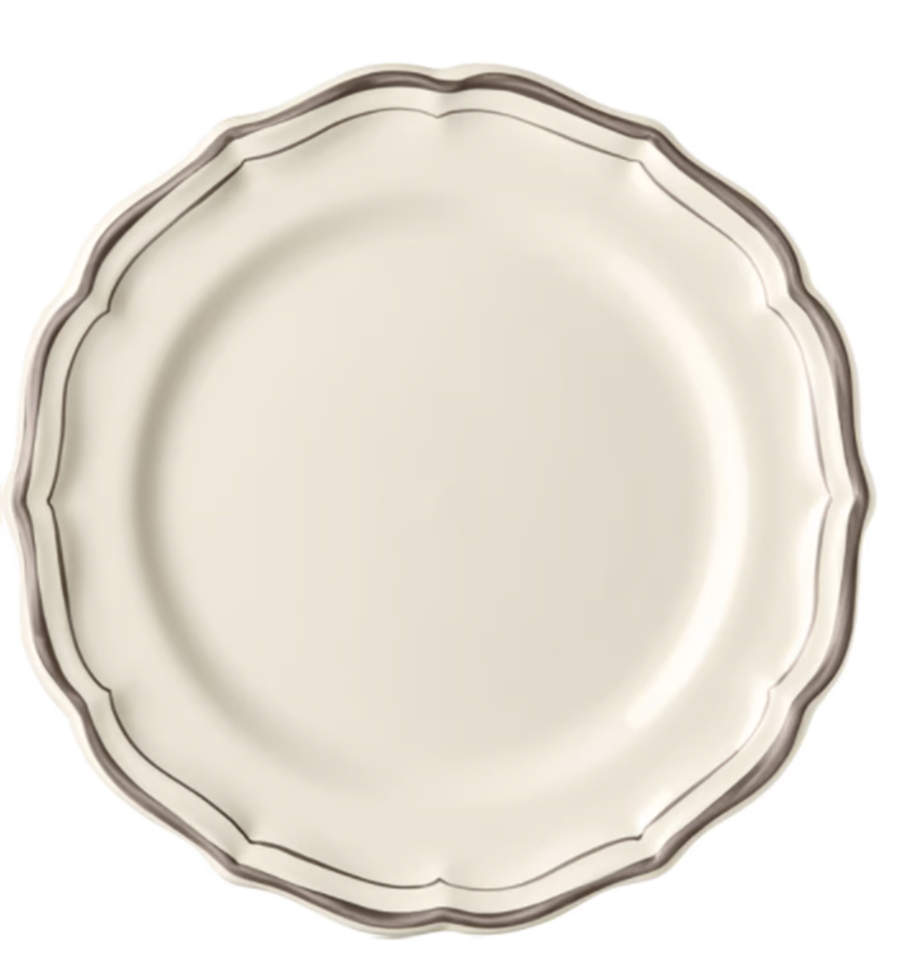 Filets Taupe (Light Brown) Dinner Plate by Faiencerie De Gien-1