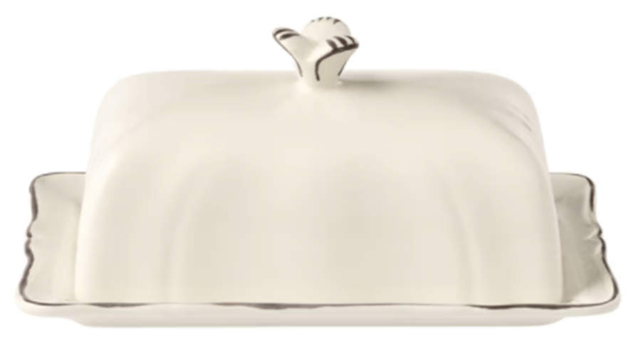 Filets Taupe (Light Brown) 1/4 Lb Covered Butter by Faiencerie De Gien-1