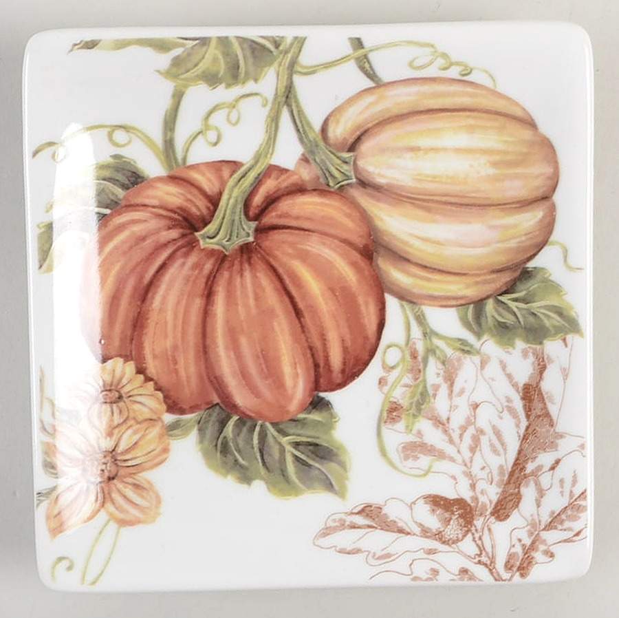 Pumpkin Vine Square Appetizer Plate by Grace's Teaware-1