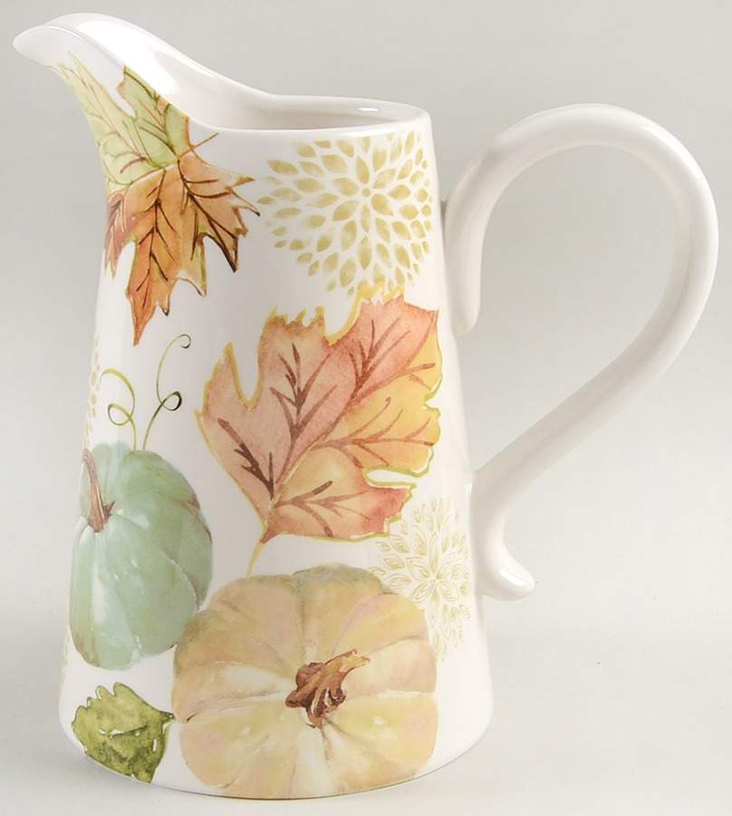 Sage Green Leaves-Autumn Hill 56 Oz Pitcher by Grace's Teaware-1