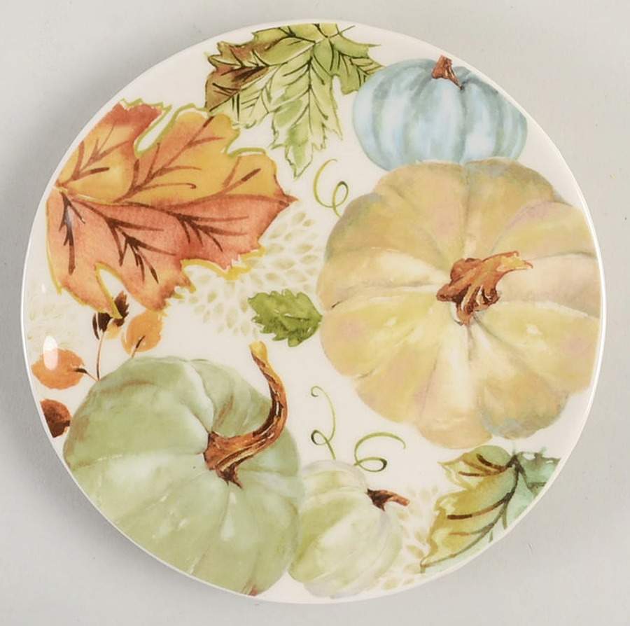 Sage Green Leaves-Autumn Hill Appetizer Plate by Grace's Teaware-1