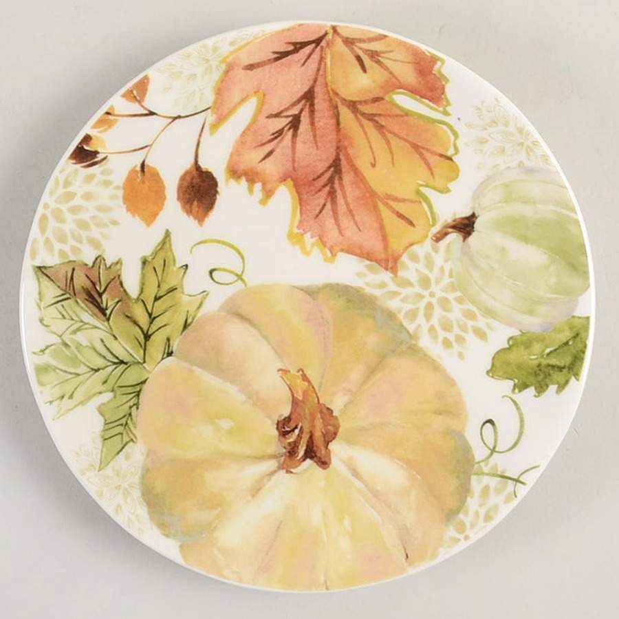 Sage Green Leaves-Autumn Hill Appetizer Plate by Grace's Teaware-1