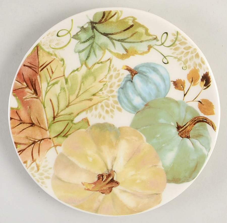 Sage Green Leaves-Autumn Hill Appetizer Plate by Grace's Teaware-1
