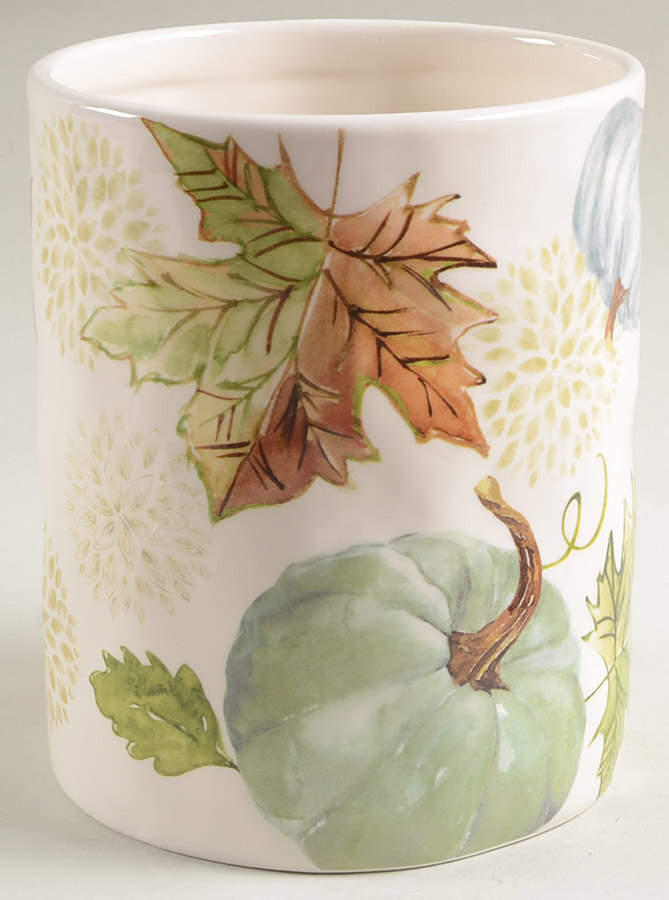 Sage Green Leaves-Autumn Hill Medium Canister No Lid by Grace's Teaware-1