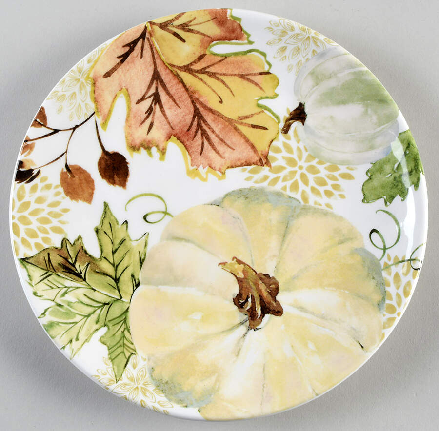 Sage Green Leaves-Autumn Hill Salad Plate by Grace's Teaware-1