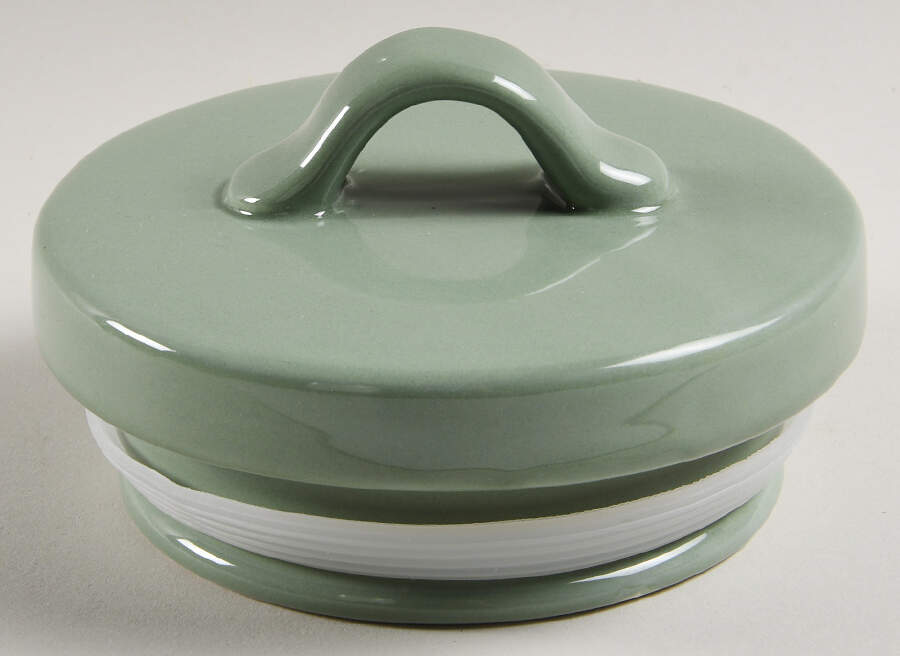 Sage Green Leaves-Autumn Hill Lid for Large Canister by Grace's Teaware-1