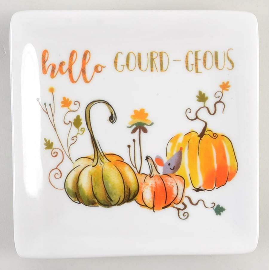 Hello Gourd-Geous Square Appetizer Plate by Grace's Teaware-1