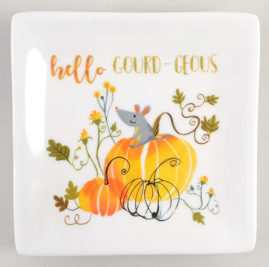 Hello Gourd-Geous Square Appetizer Plate by Grace's Teaware-1