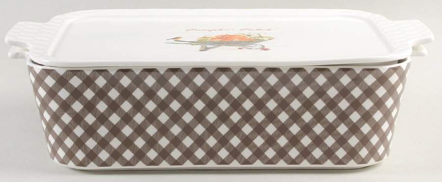 Pumpkin Patch Rectangular Baker & Lid by Grace's Teaware-1