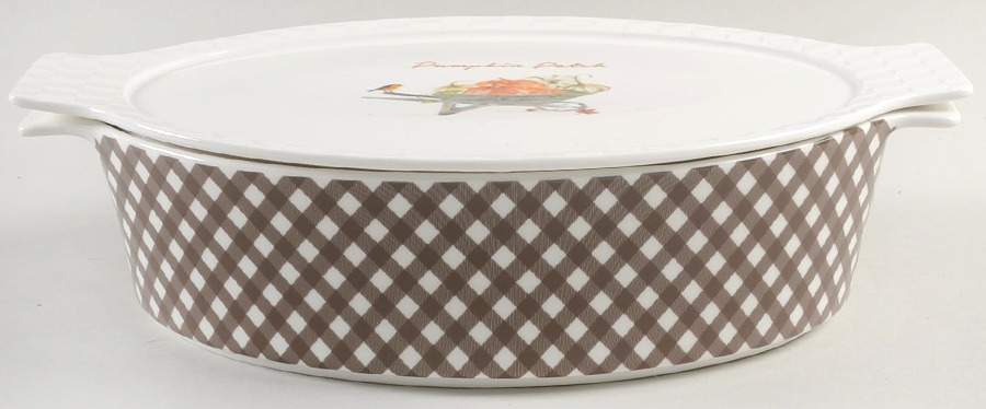 Pumpkin Patch Oval Baker with Lid by Grace's Teaware-1