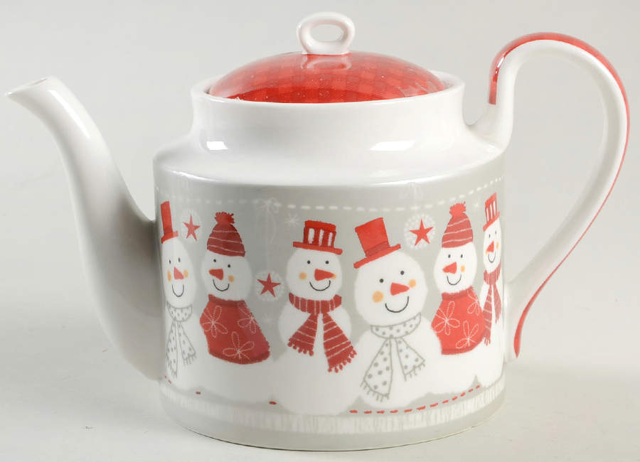 Santa and Snowman Teapot & Lid by Gracie Bone China-1