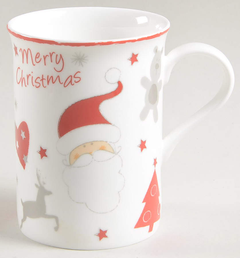 Santa and Snowman Mug by Gracie Bone China-1