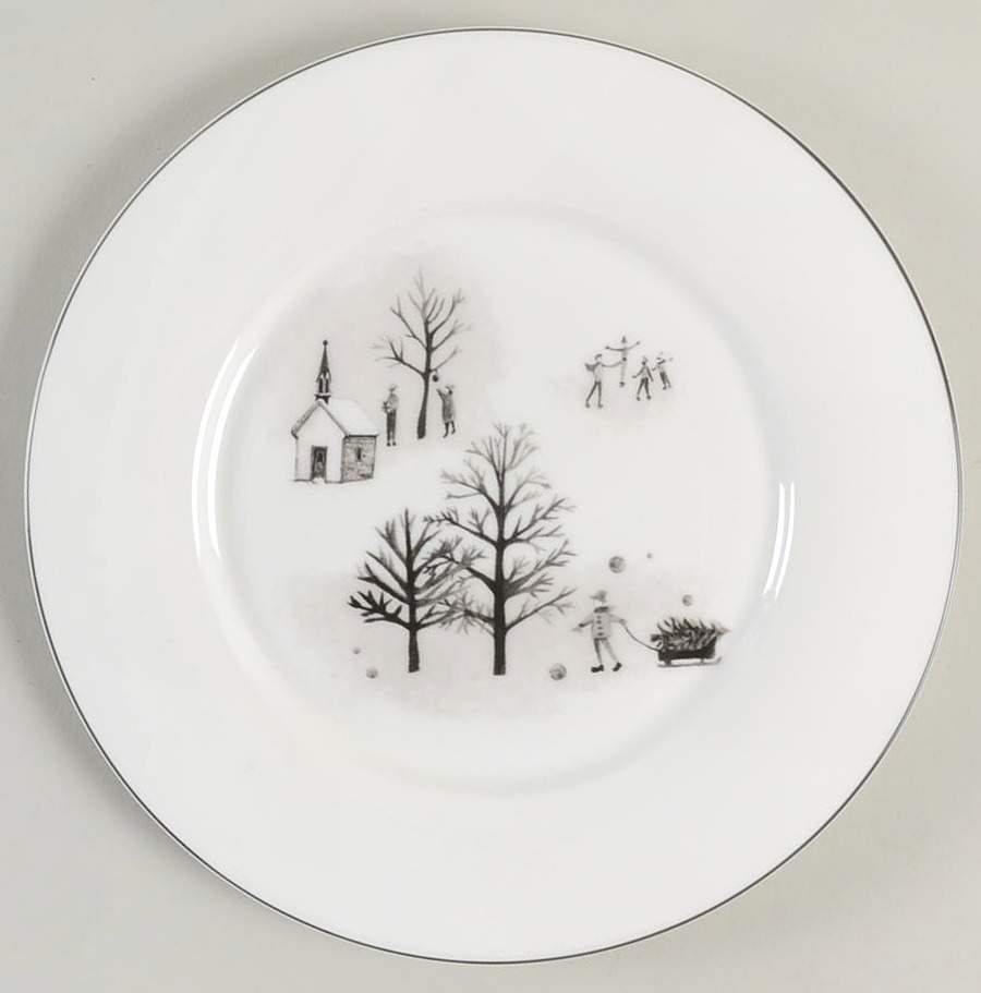 Black Wonderland Salad Plate by Gracie Bone China-1