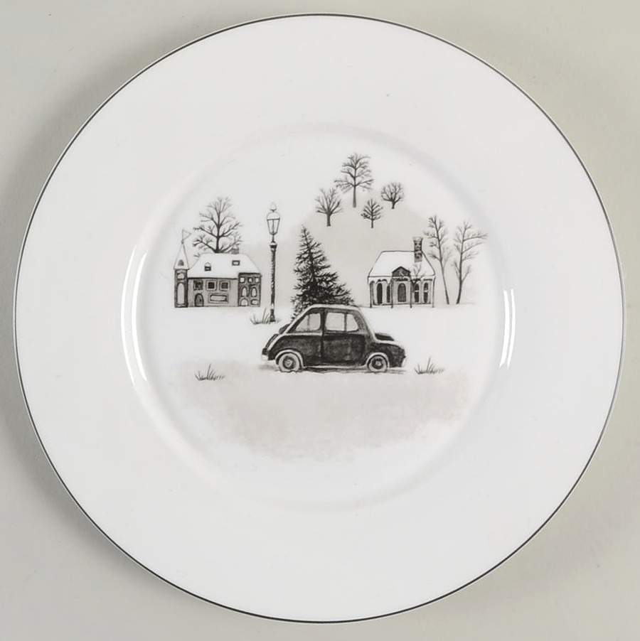 Black Wonderland Salad Plate by Gracie Bone China-1