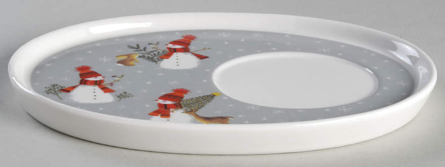 Snowman Deer Snack Plate by Grace's Teaware-1