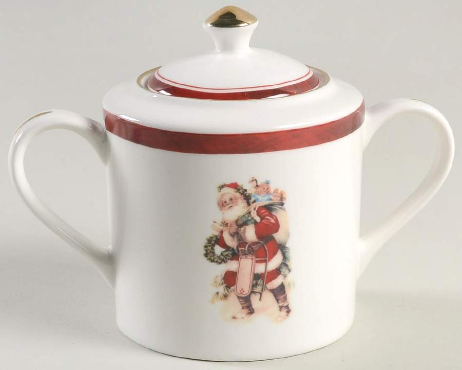 Santa Sugar Bowl & Lid by Grace's Teaware-1
