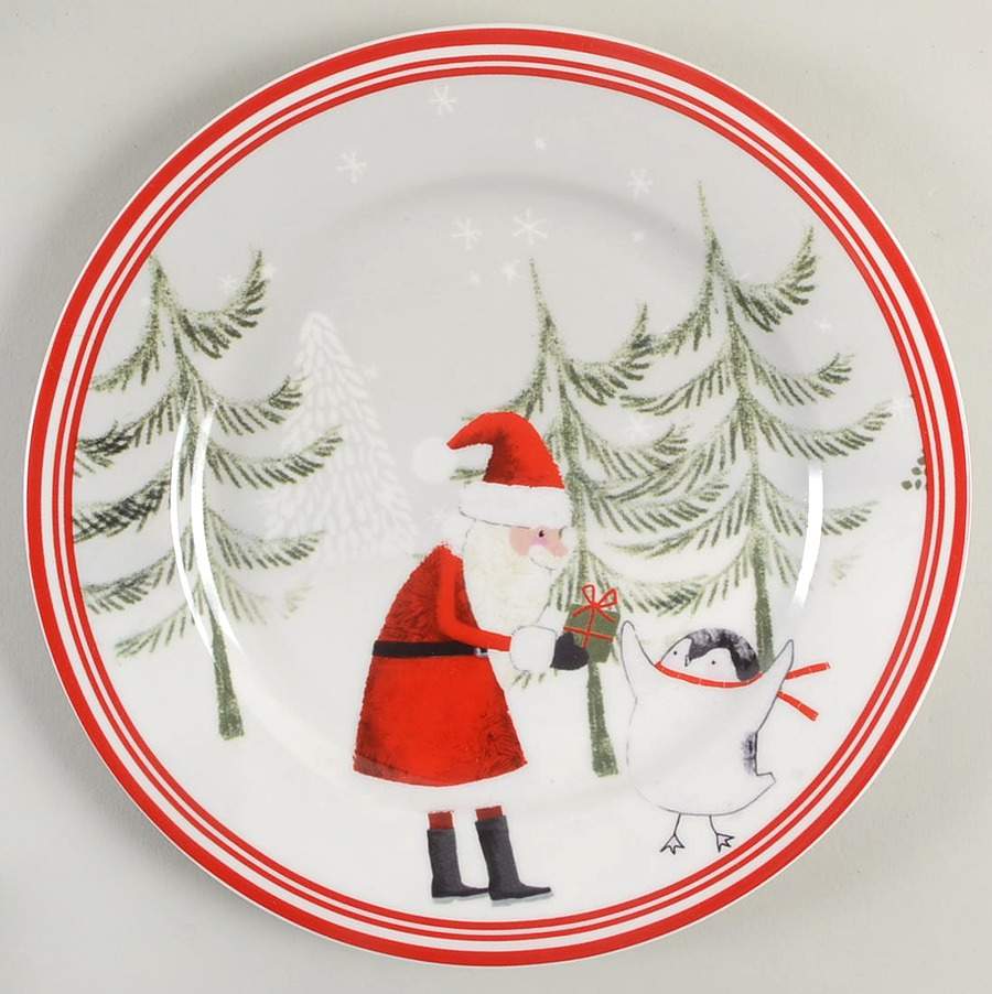 Santa Penguin Salad Plate by Grace's Teaware-1