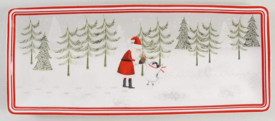 Santa Penguin Rectangular Tray by Grace's Teaware-1