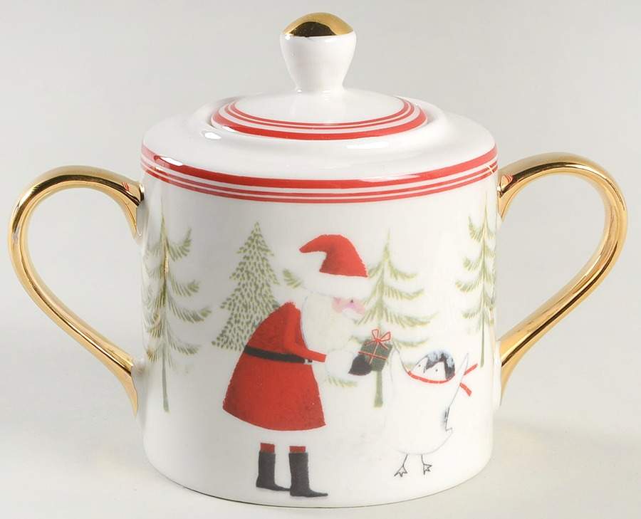 Santa Penguin Sugar Bowl & Lid by Grace's Teaware-1