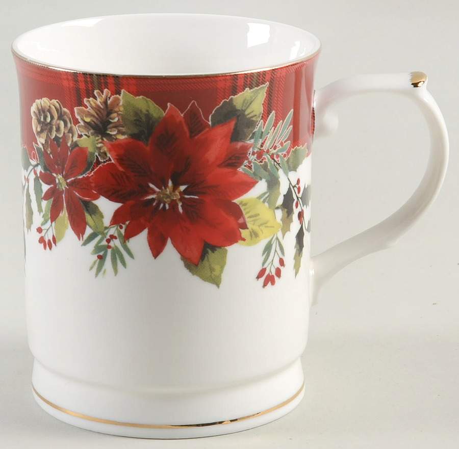 Plaid Poinsettia Mug by Grace's Teaware-1