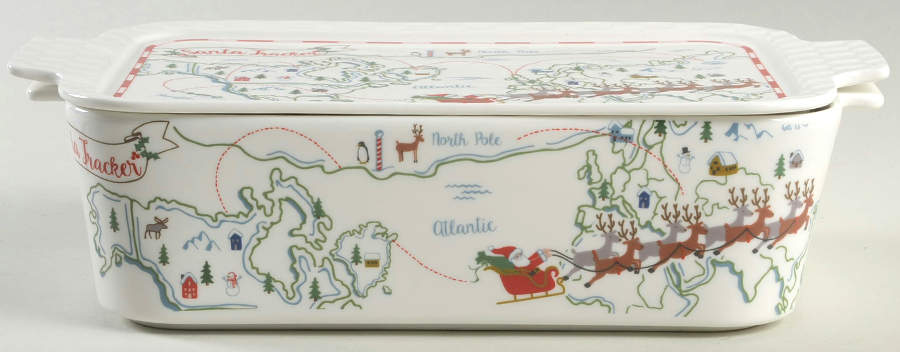 Santa Tracker Rectangular Baker & Lid by Grace's Teaware-1