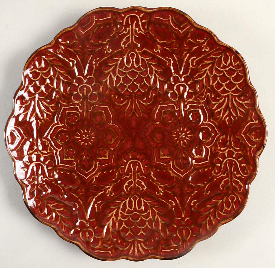 Portina Red Salad/Dessert Plate by Gibson Designs-1