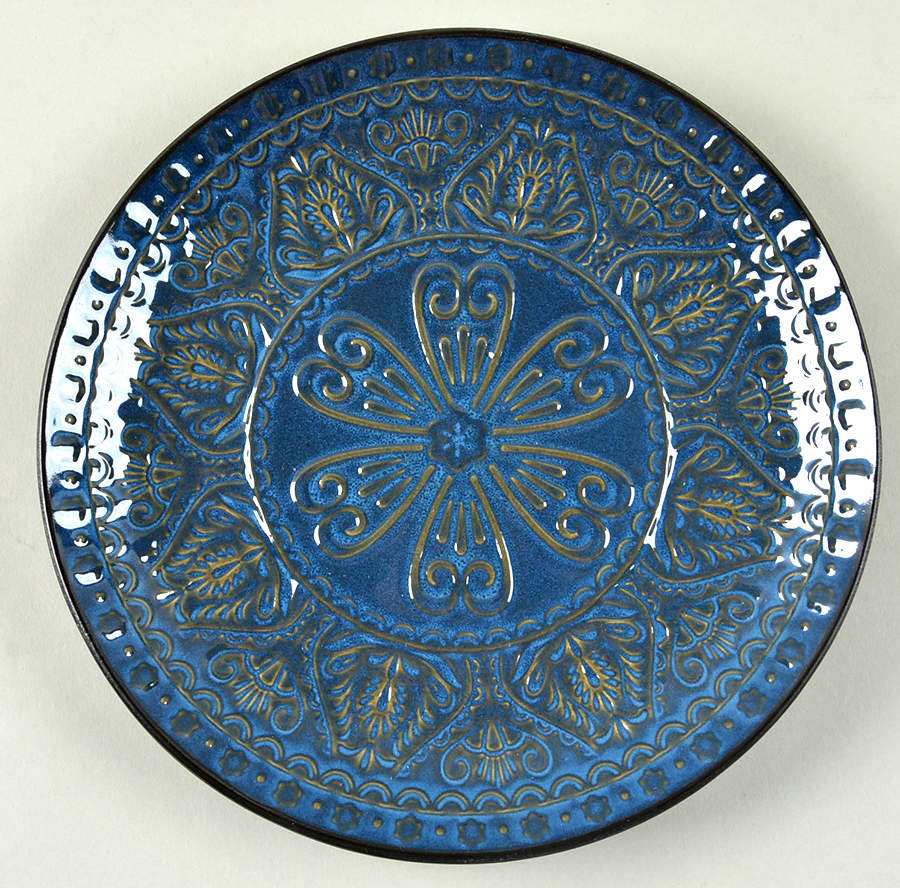 Milanto Blue Salad/Dessert Plate by Gibson Designs-1