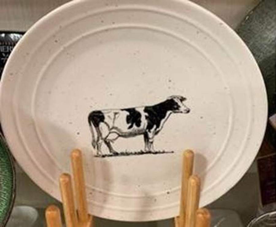 Black Speckle Farm 11" Chop Plate (Round Platter) by Grace's Teaware-1