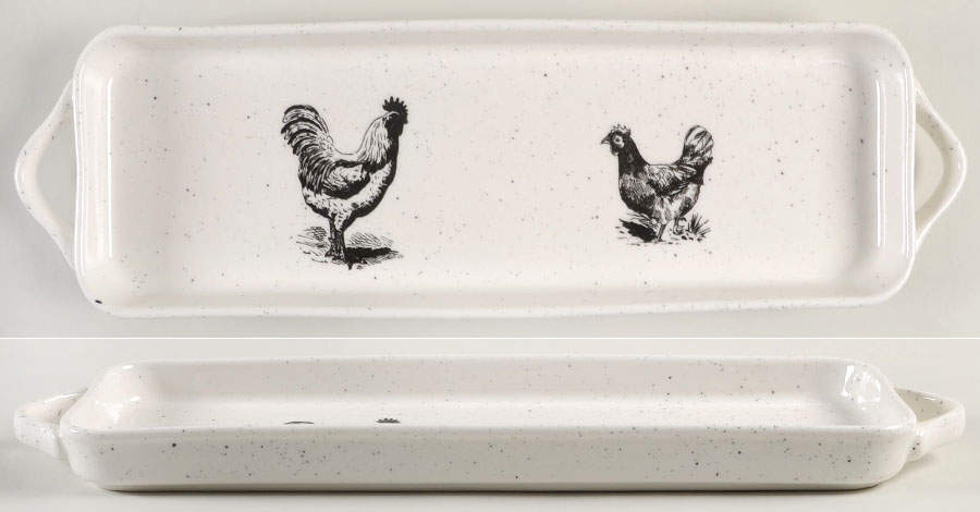 Black Speckle Farm 13" Rectangular Tray by Grace's Teaware-1