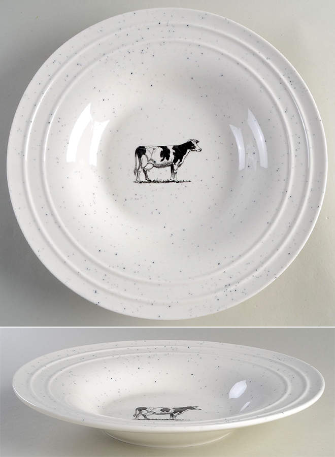 Black Speckle Farm 13" Round Serving Bowl by Grace's Teaware-1