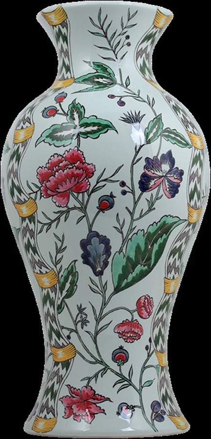 Dominote (Hand Painted) 18" Vase by Faiencerie De Gien-1