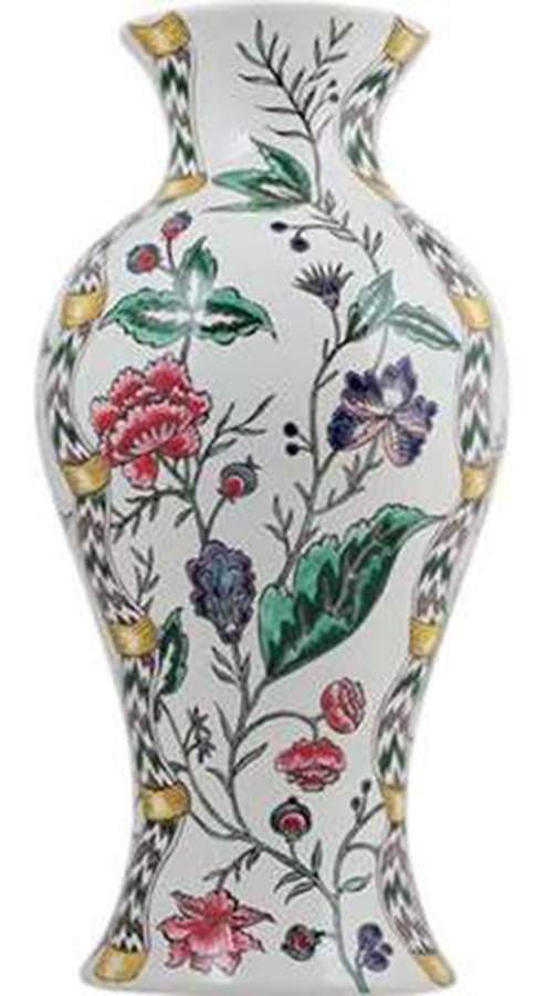 Dominote (Hand Painted) 18" Vase by Faiencerie De Gien-1