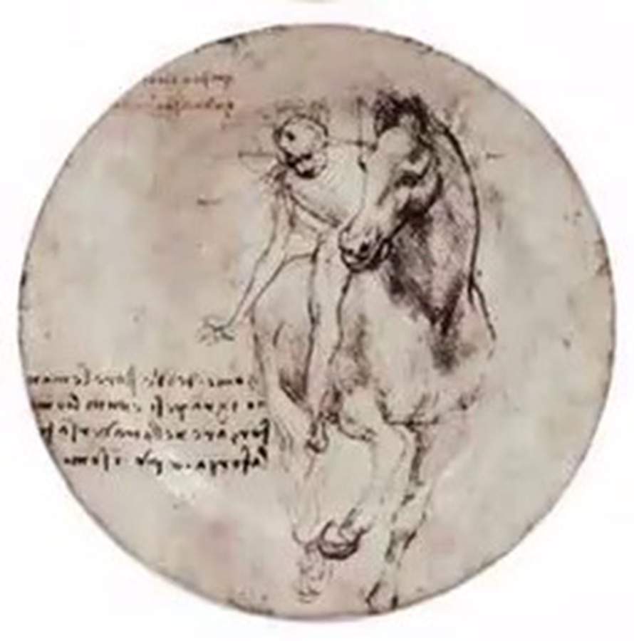 Leonardo de Vinci Horses Coaster by Faiencerie De Gien-1