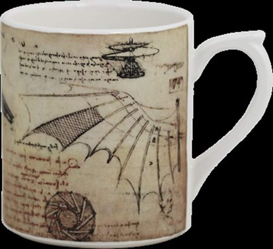 Leonardo de Vinci Machines Mug by Faiencerie De Gien-1