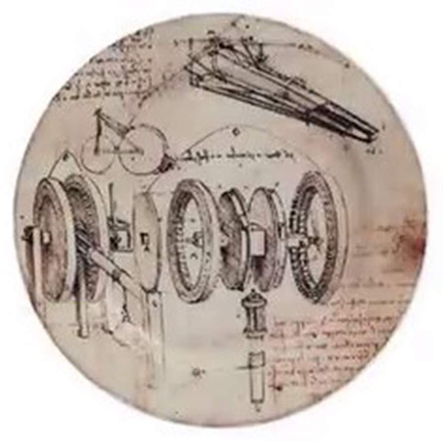 Leonardo de Vinci Machines Coaster by Faiencerie De Gien-1