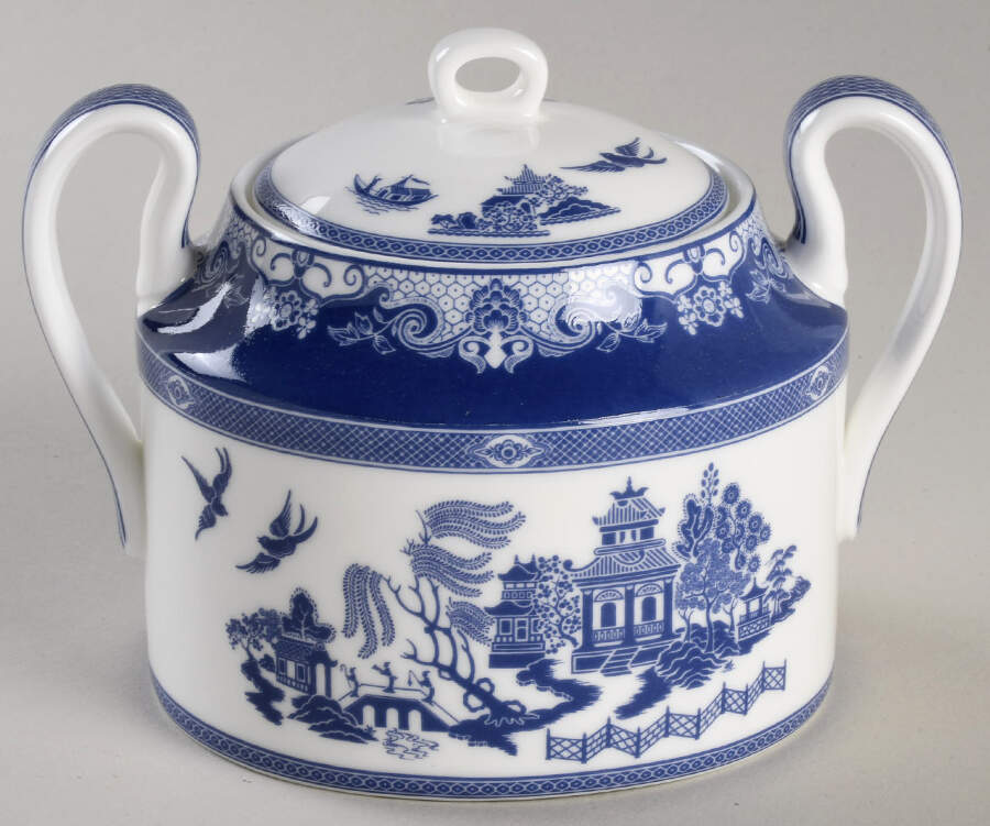 Blue Willow Sugar Bowl & Lid by Grace's Teaware-1