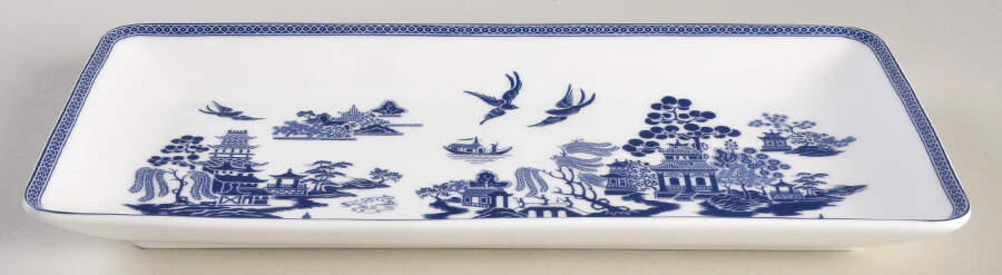 Blue Willow 10" Rectangular Serving Platter by Grace's Teaware-1