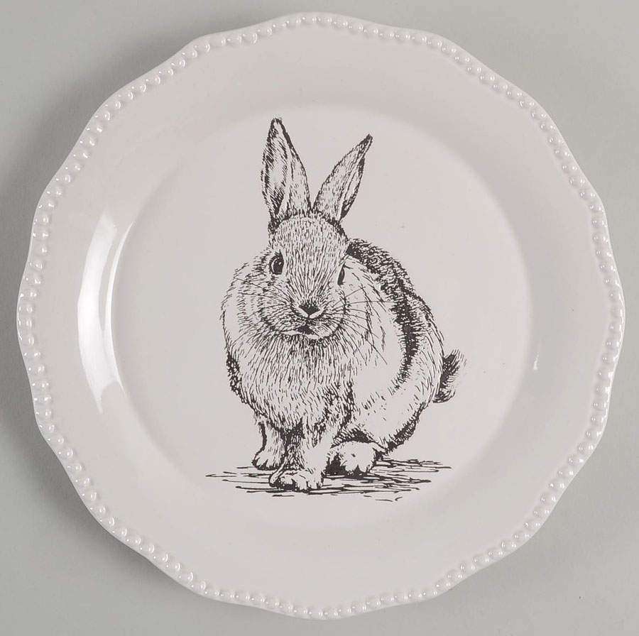 Sketch Bunny Salad Plate by Grace's Teaware-1