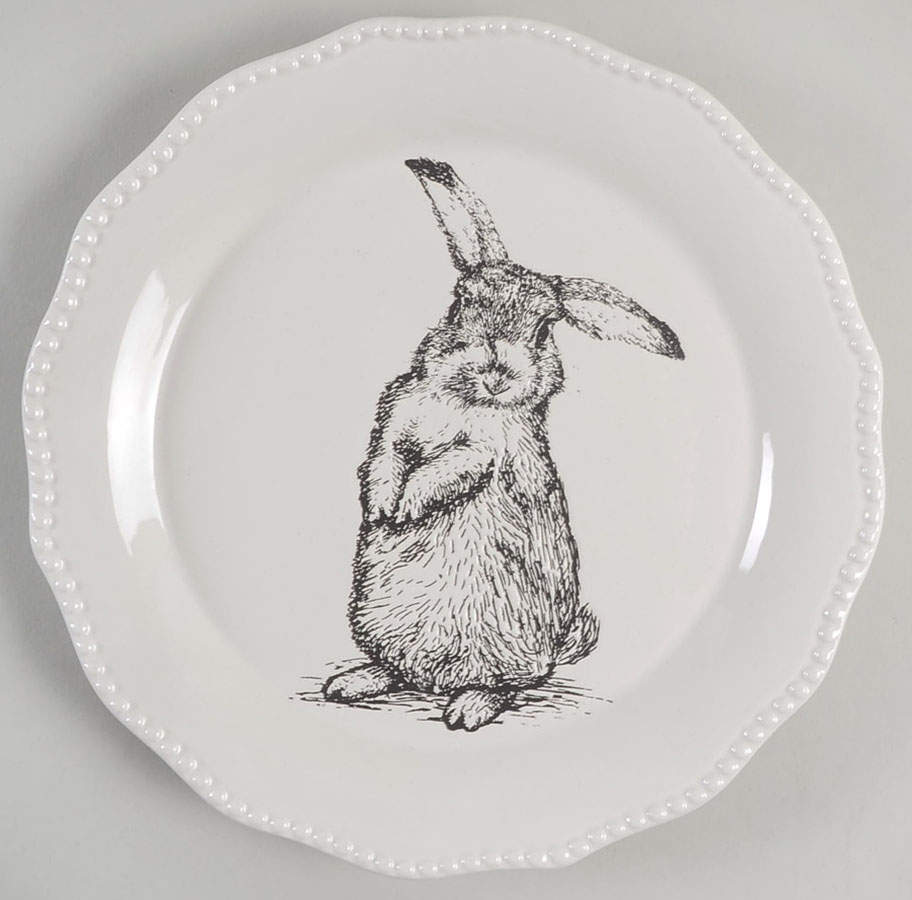 Sketch Bunny Salad Plate by Grace's Teaware-1