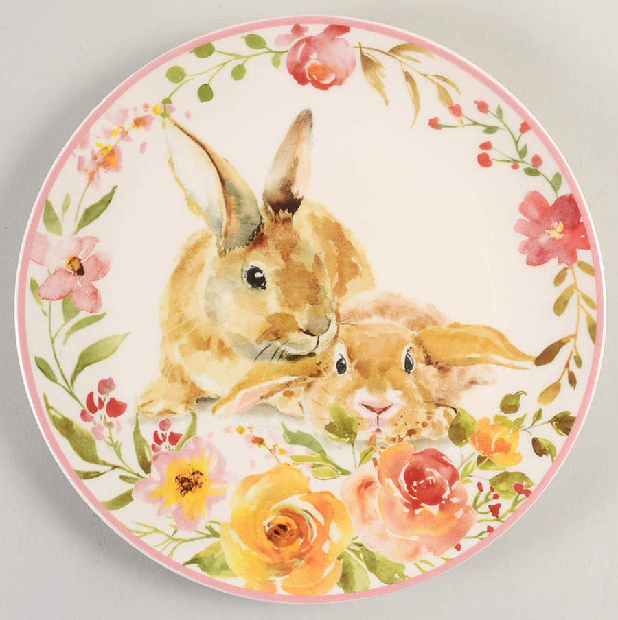 Posey Bunny Dinner Plate by Grace's Teaware-1