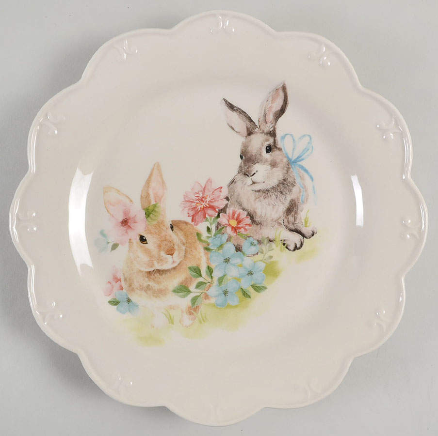 Scallop Bunny Dinner Plate by Grace's Teaware-1