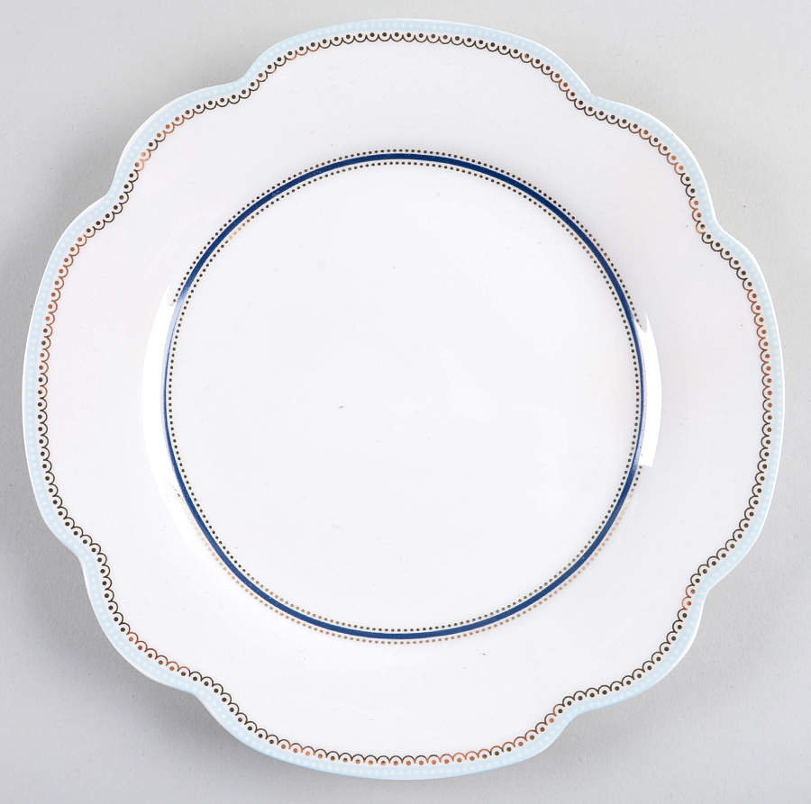 Scallop Aqua Gold Salad Plate by Grace's Teaware-1